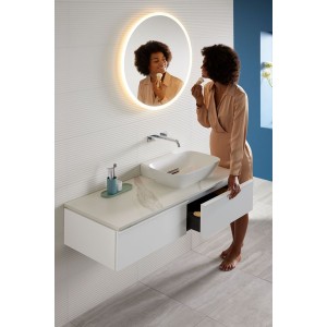 Meuble sous lavabo 120 cm 2 cuves Geberit iCon 2 tiroirs Blanc mat - GEBERIT 502.314.01.3 