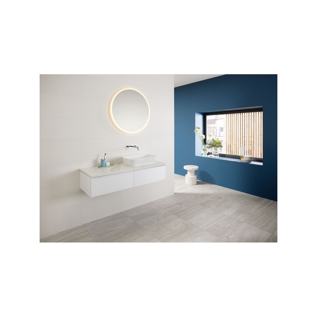 Meuble sous lavabo 120 cm 2 cuves Geberit iCon 2 tiroirs Blanc mat - GEBERIT 502.314.01.3 
