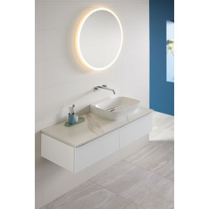 Meuble sous lavabo 120 cm 2 cuves Geberit iCon 2 tiroirs Blanc mat - GEBERIT 502.314.01.3 