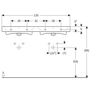 Lavabo double Geberit iCon 120x48.5cm ss trou rob. Blc - GEBERIT 00147910000 
