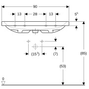 Lavabo light Geberit iCon 90 cm avec trop-plein et trou de robinetterie - GEBERIT 501.836.00.1 