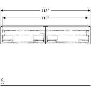 Meuble sous lavabo 120 cm 2 cuves Geberit iCon 2 tiroirs Blanc mat - GEBERIT 502.314.01.3 