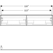 Meuble sous lavabo 120 cm 2 cuves Geberit iCon 2 tiroirs Chêne - GEBERIT 502.314.JH.1 