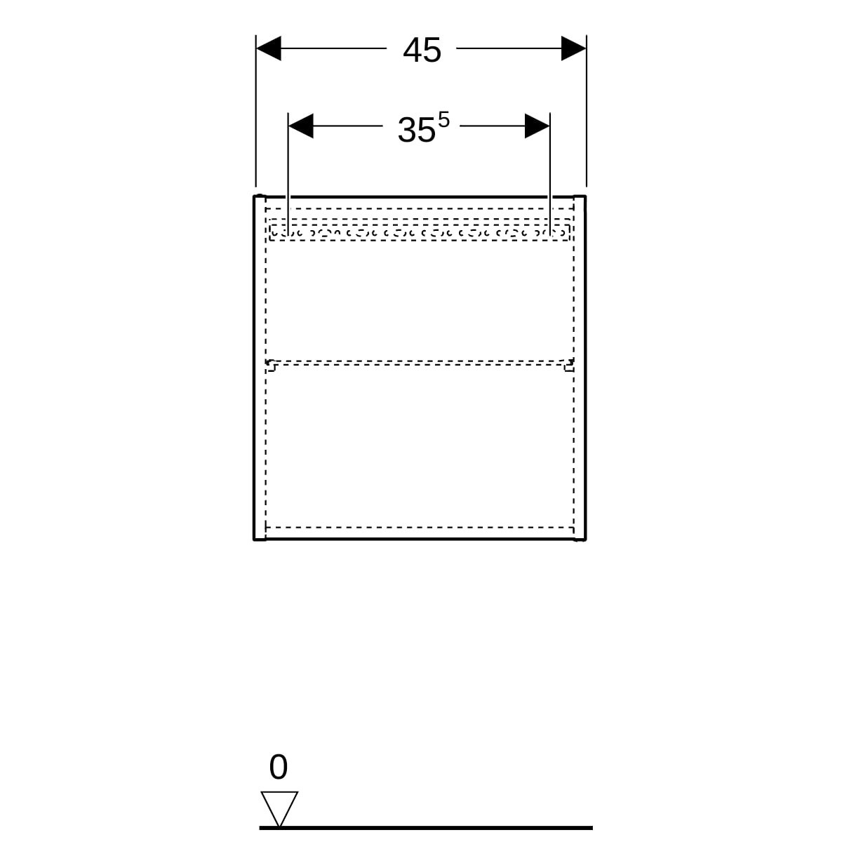 Armoire haute compacte Geberit iCon carrée H46 7 1 porte Chêne - GEBERIT 502.319.JH.1 