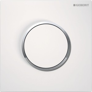 Commande d'urinoir Geberit pneumatique type 10 blanc chromé brillant - GEBERIT 116.015.KJ.1 