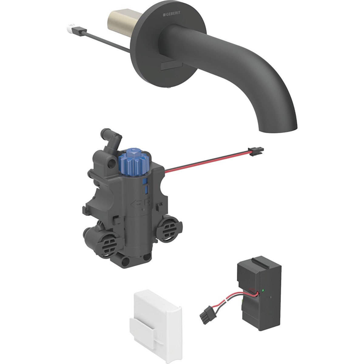 Robi Piave mont. mural alim secteur module enc. av mitigeur thermo L17 Noir - GEBERIT 116.267.14.1 