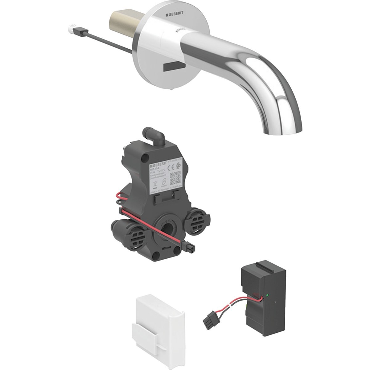 Robinetterie de lavabo Geberit Piave montage mural alimentation sur secteur p - GEBERIT 116.262.21.1 