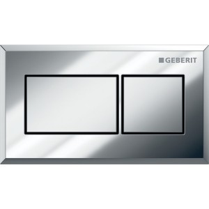 Commande Geberit carrée PN double touche encastrer chromé brillant mat - GEBERIT 116.051.KA.1 