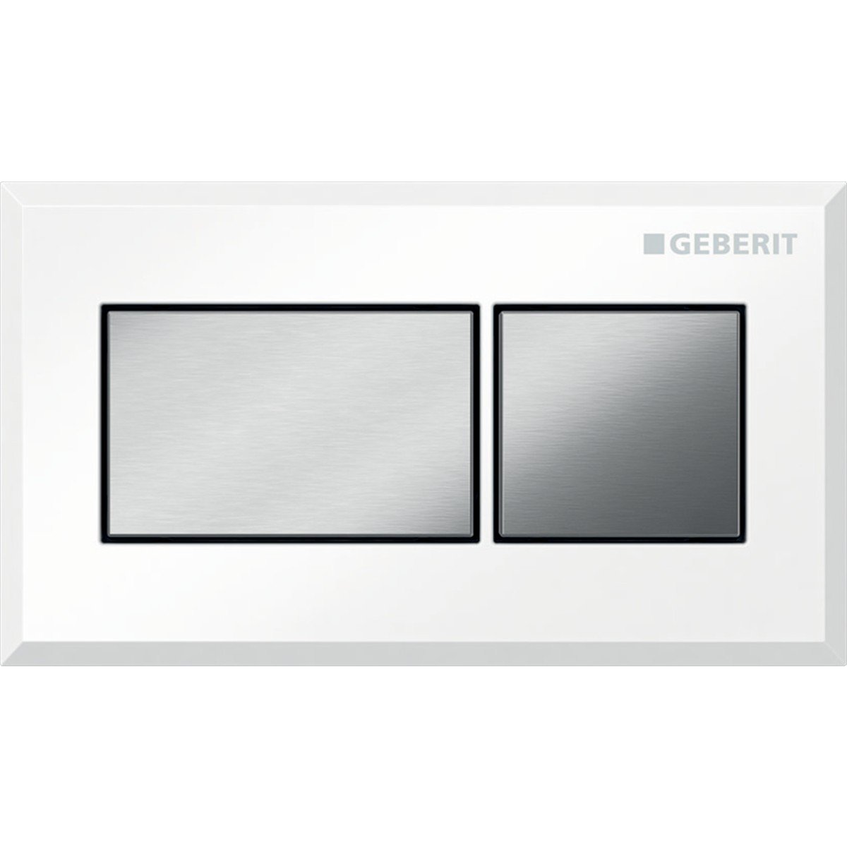 Commande Geberit carrée PN double touche encastrer blanc chromé brossé - GEBERIT 116.051.KT.1 