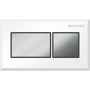 Commande Geberit carrée PN double touche encastrer blanc chromé brossé - GEBERIT 116.051.KT.1 