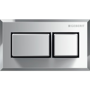 Commande Geberit carrée PN double touche encastrer saillant chromé brillant - GEBERIT 116.052.21.1 