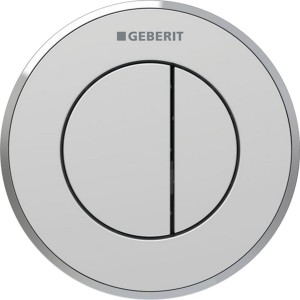 Commande Geberit type 10 ronde PN double touche encastrer chromé mat brillant - GEBERIT 116.055.JQ.1 