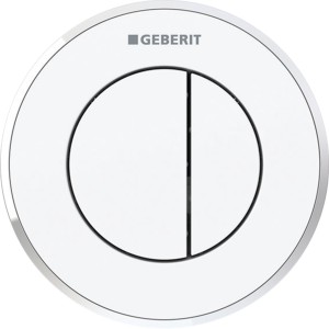 Commande Geberit type 10 ronde PN double touche encastrer blanc chr bri - GEBERIT 116.055.KJ.1 