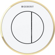 Commande Geberit type 10 ronde PN double touche encastrer blanc doré - GEBERIT 116.055.KK.1 