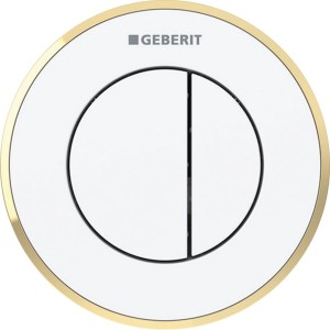 Commande Geberit type 10 ronde PN double touche encastrer blanc doré - GEBERIT 116.055.KK.1 