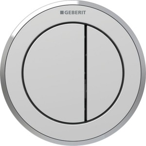 Commande Geberit type 10 ronde PN double touche meuble chromé mat brillant - GEBERIT 116.057.JQ.1 