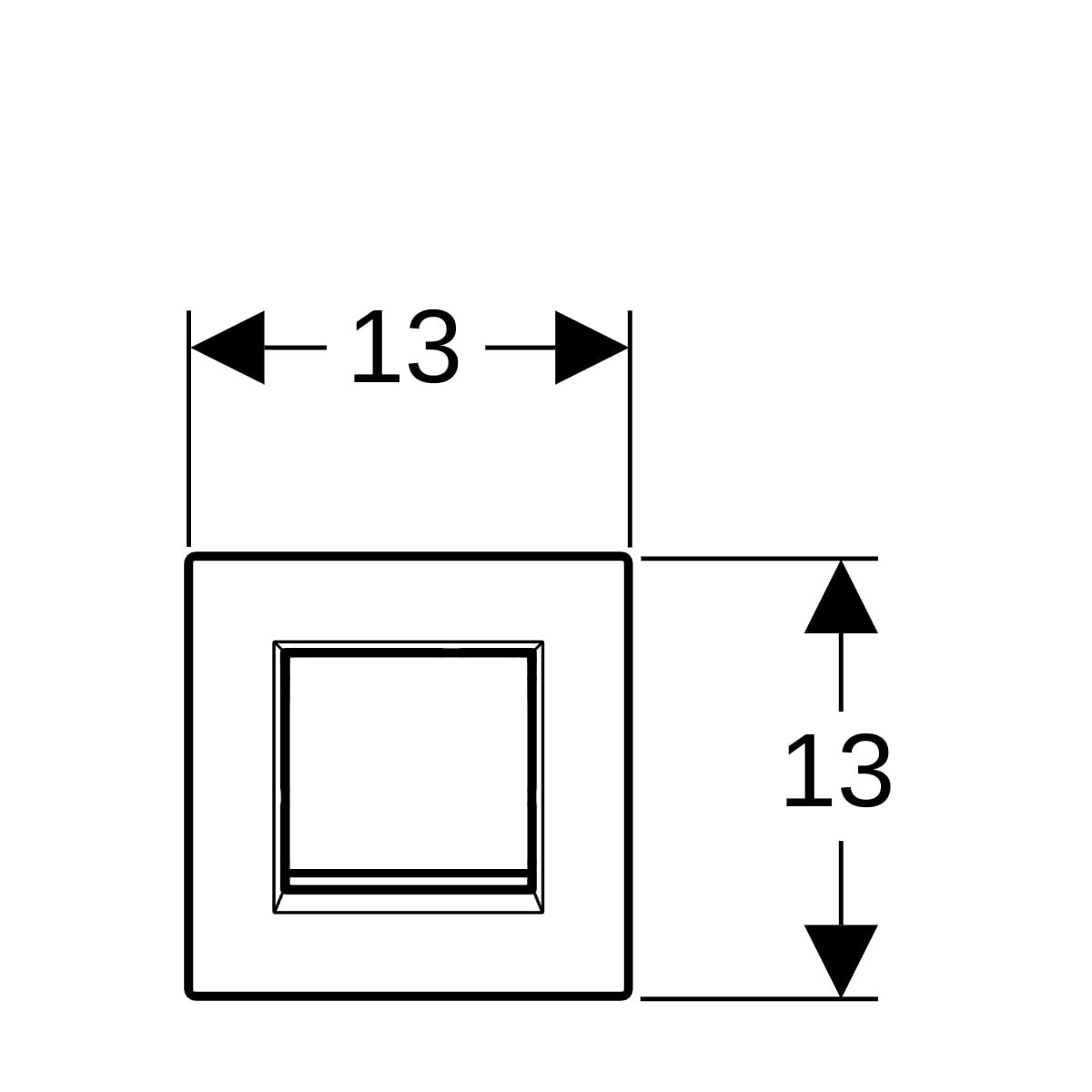 Commande d'urinoir Geberit pneumatique type 20 square chromé mat brillant - GEBERIT 116.017.JQ.1 