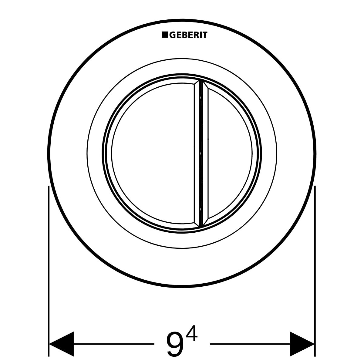 Commande Geberit type 01 ronde PN double touche encastrer saillant Blanc alpin - GEBERIT 116.044.11.1 