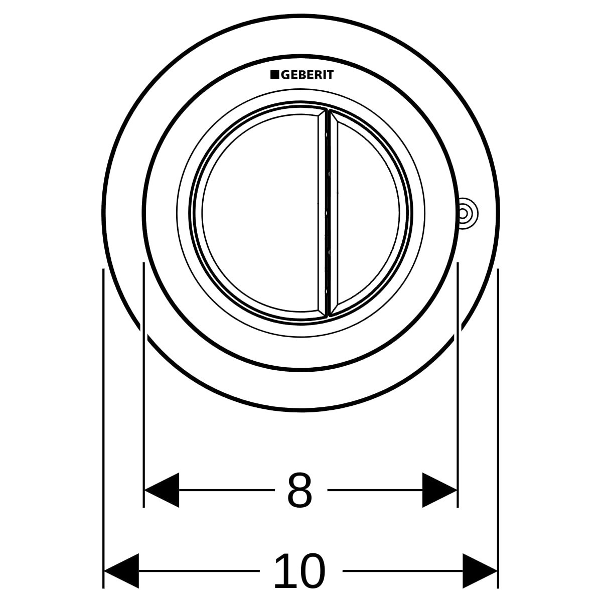 Commande Geberit type 01 ronde PN double touche meuble Blanc alpin - GEBERIT 116.050.11.1 
