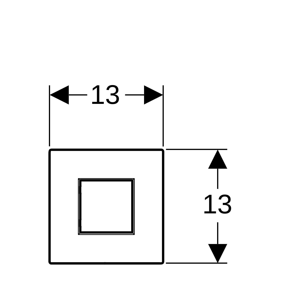 Commande d'urinoir Geberit électronique pile type 01 square chromé brillant - GEBERIT 116.094.21.1 
