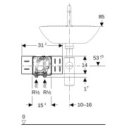 Kit d'installation Geberit pour robinetteries de lavabo montage apparent avec - GEBERIT 116.130.00.1 