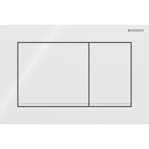 Plaque Geberit Omega20 carréeDT blanc blanc mat - GEBERIT 115.080.11.1 