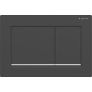Plaque Geberit Omega20 carrée DT noir mat laqué facile net chromé brillant - GEBERIT 115.080.14.1 