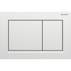 Plaque Geberit Omega20 carrée DT chromé mat laq facile net chromé brillant - GEBERIT 115.080.JQ.1 