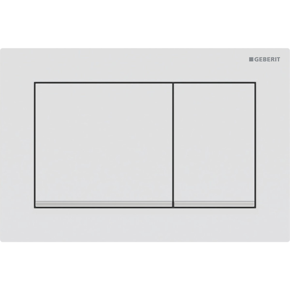 Plaque Geberit Omega20 carrée DT blanc mat laqué facile net chromé bri - GEBERIT 115.080.JT.1 