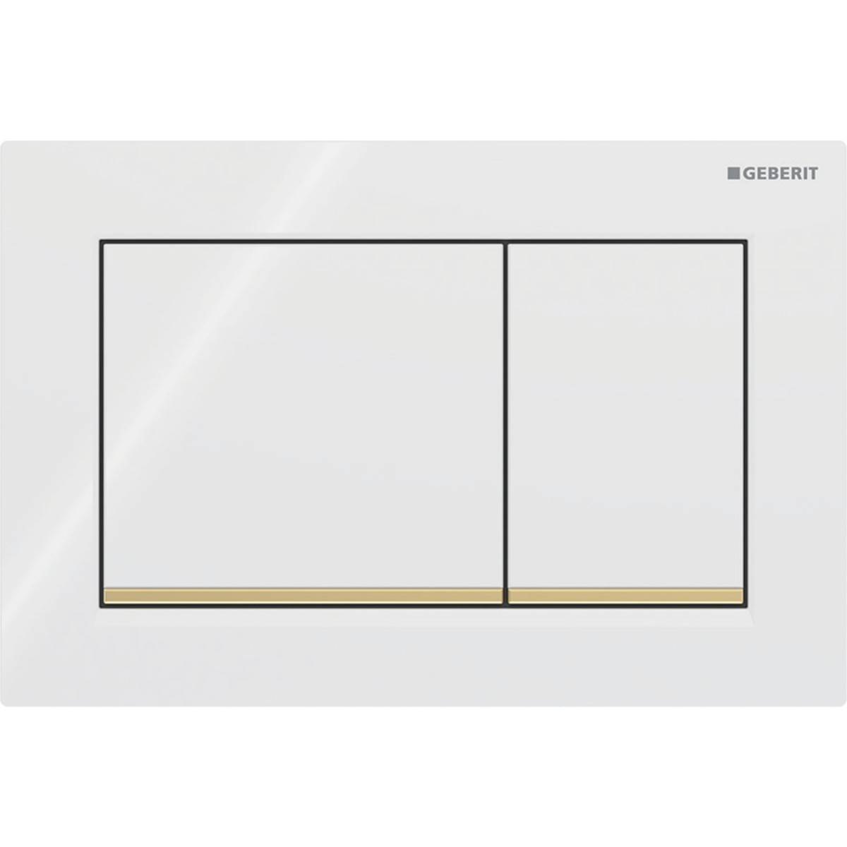 Plaque Geberit Omega20 carrée DT blanc doré - GEBERIT 115.080.KK.1 