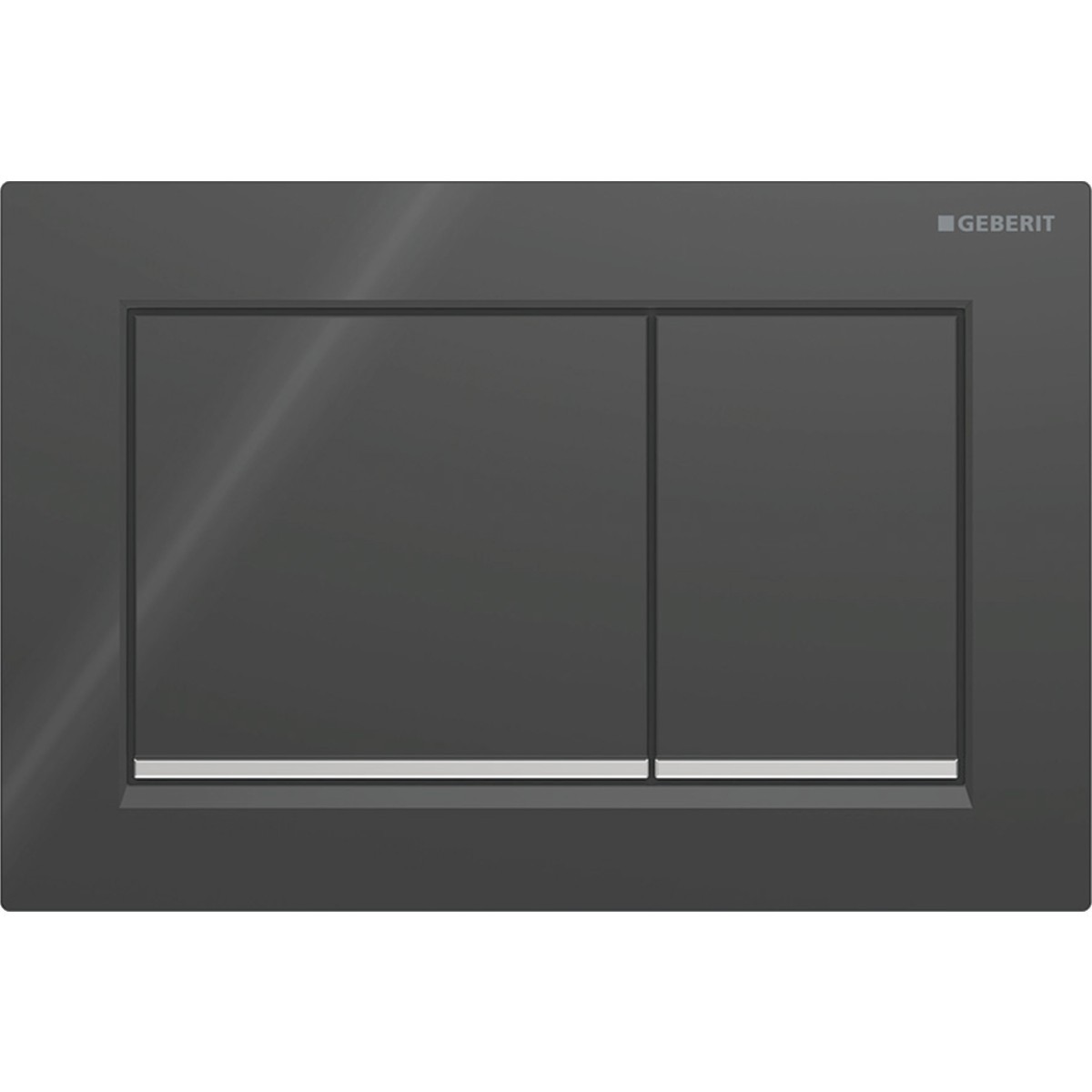Plaque Geberit Omega20 carrée DT noir chromé brillant - GEBERIT 115.080.KM.1 