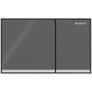 Plaque Geberit Omega60 carrée DT à fleur gris vel réfl chr bri - GEBERIT 115.081.JK.1 