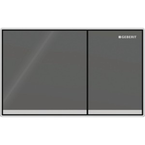 Plaque Geberit Omega60 carrée DT à fleur gris vel réfl chr bri - GEBERIT 115.081.JK.1 