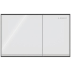 Plaque Geberit Omega60 carrée DT à fleur blanc réfl chr bri - GEBERIT 115.081.SI.1 