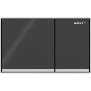 Plaque Geberit Omega60 carrée DT à fleur noir réfl chr bri - GEBERIT 115.081.SJ.1 