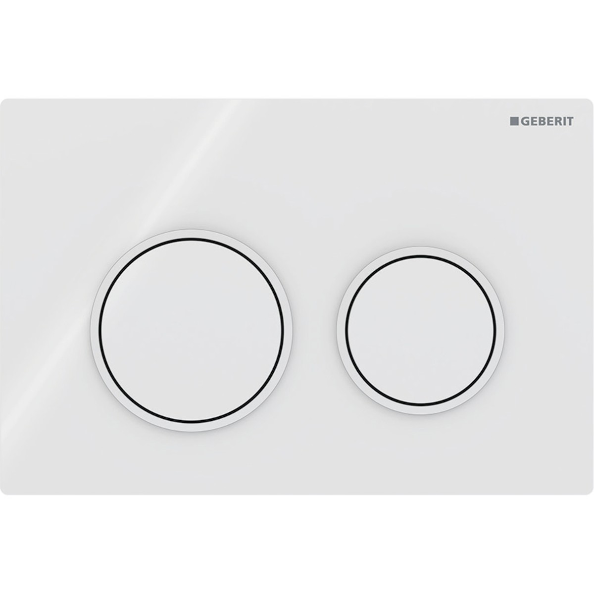 Plaque Geberit Omega20 ronde DT blanc blanc mat - GEBERIT 115.085.11.1 