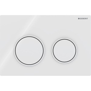 Plaque Geberit Omega20 ronde DT blanc blanc mat - GEBERIT 115.085.11.1 