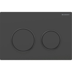 Plaque Geberit Omega20 ronde DT noir mat laqué facile net noir - GEBERIT 115.085.16.1 