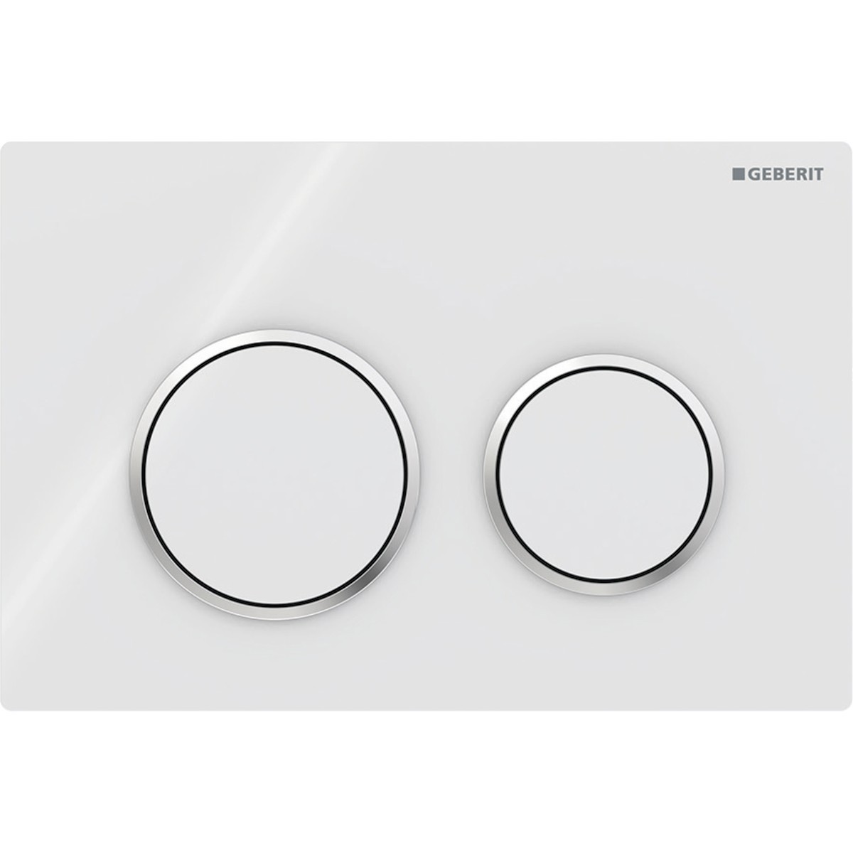 Plaque Geberit Omega20 ronde DT blanc chromé brillant - GEBERIT 115.085.KJ.1 