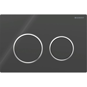 Plaque Geberit Omega20 ronde DT noir chromé brillant - GEBERIT 115.085.KM.1 