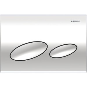 Plaque Geberit Kappa20 ovale DT chromé brillant - GEBERIT 115.228.21.1 