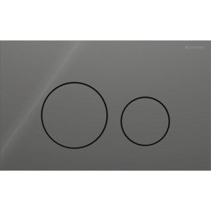Plaque Geberit Sigma40 ronde DT verre gris velouté - GEBERIT 115.628.JK.1 