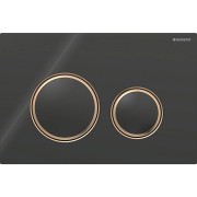 Plaque Geberit Sigma50 ronde DT or rouge noir - GEBERIT 115.650.SJ.1 
