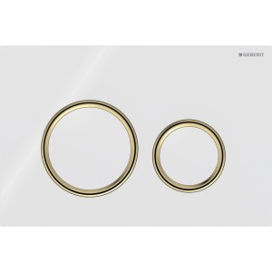 Plaque Geberit Sigma50 ronde DT laiton blanc - GEBERIT 115.652.SI.1 