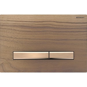 Plaque Geberit Sigma50 carrée DT or rouge noyer américain - GEBERIT 115.670.JX.2 