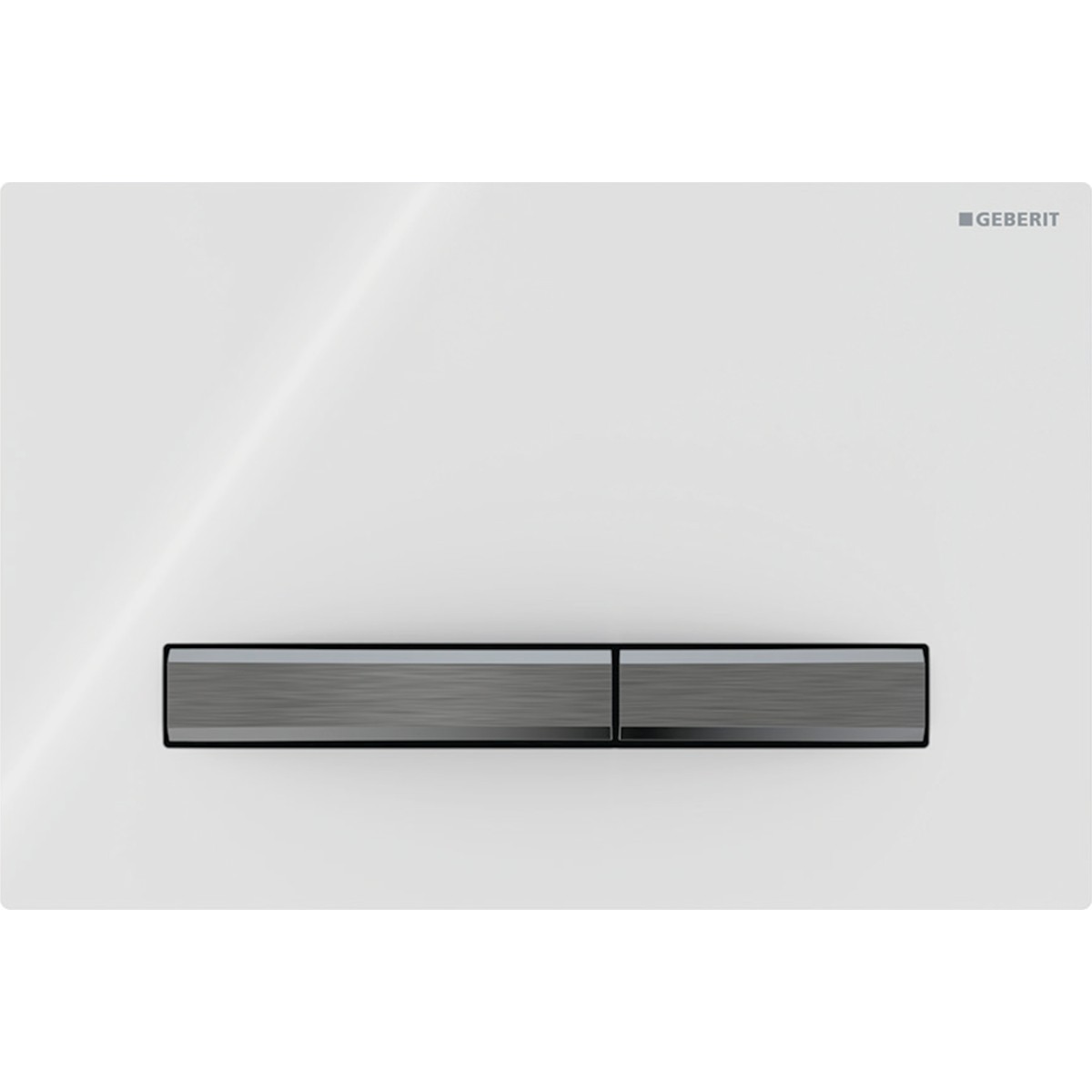 Plaque Geberit Sigma50 carrée DT noir chromé blanc - GEBERIT 115.671.11.2 
