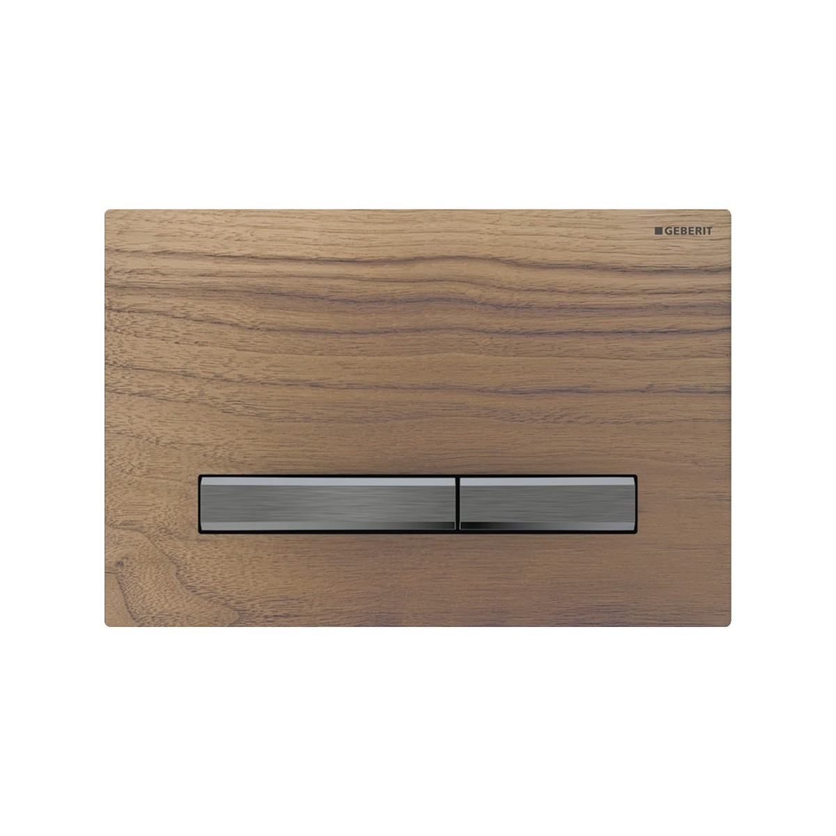 Plaque Geberit Sigma50 carrée DT noir chromé noyer américain - GEBERIT 115.671.JX.2 
