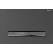 Plaque Geberit Sigma50 carrée DT noir chromé brossé - GEBERIT 115.671.QD.2 