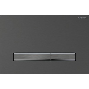 Plaque Geberit Sigma50 carrée DT noir chromé brossé - GEBERIT 115.671.QD.2 