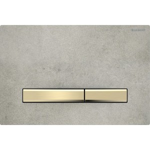 Plaque Geberit Sigma50 carrée DT laiton aspect béton - GEBERIT 115.672.JV.2 